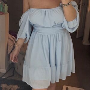 Elegant Light Blue Women's Dress